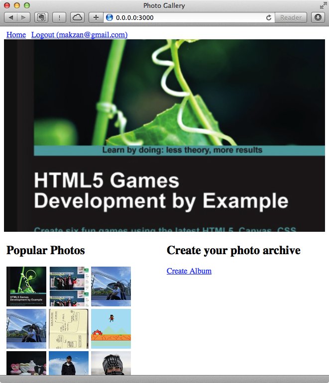 Gallery logged in&nbsppage