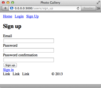 Gallery sign up&nbsppage