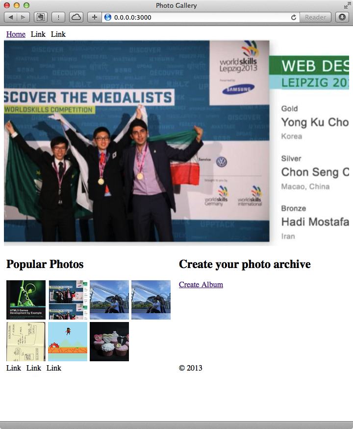 Photo gallery layout&nbspindex